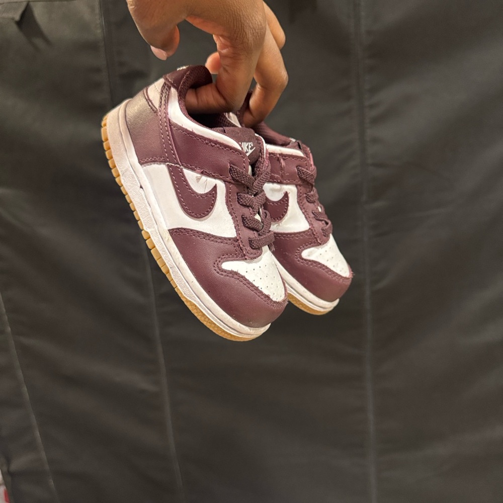 Kids' Nike Dunk Sneakers - Maroon and White